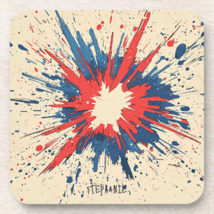 Posavasos Explosión de arte pop de estilo cómico (5)