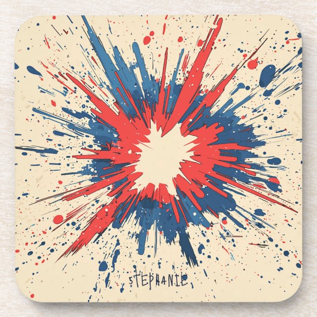 Posavasos Explosión de arte pop de estilo cómico (5) (Frente)