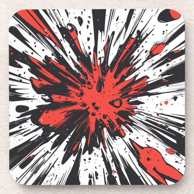 Posavasos Explosión de arte pop de estilo cómico (7) (Frente)