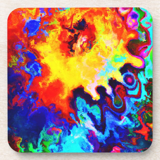 Posavasos Explosión de patrón colorido (Frente)