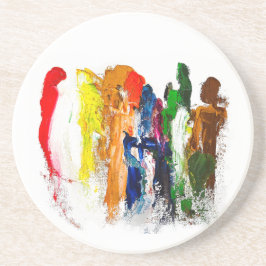 Posavasos Expresión abstracta de figuras humanas en movimien