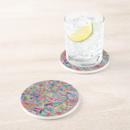 Posavasos Expresión colorida en pintura acrílica