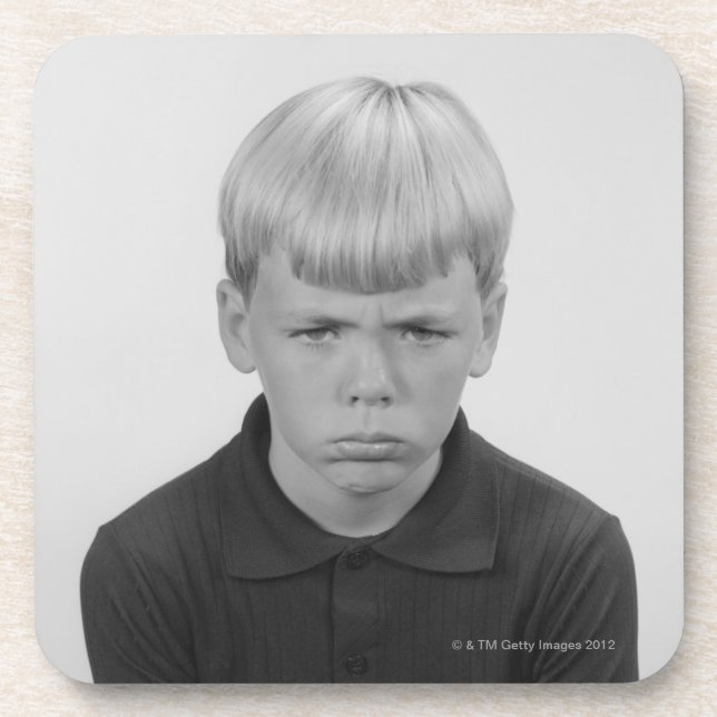 Posavasos Expresiones faciales del muchacho (Frente)