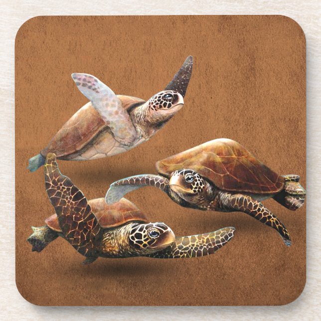 Posavasos Extinción De Animales De Tortuga Marina Salva A La (Frente)