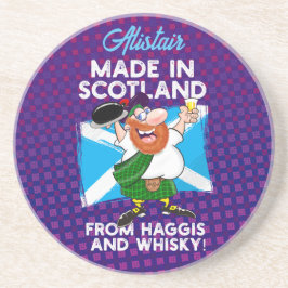 Posavasos Fabricado en Escocia con haggis y Whisky