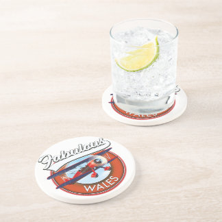 Posavasos Fabuloso parche de viaje retro de Gales