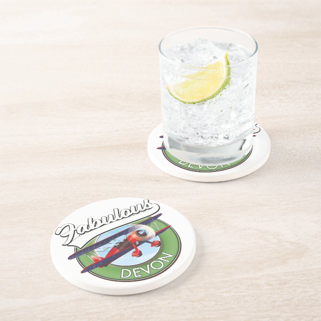 Posavasos Fabulous Devon travel patch. (Lado)