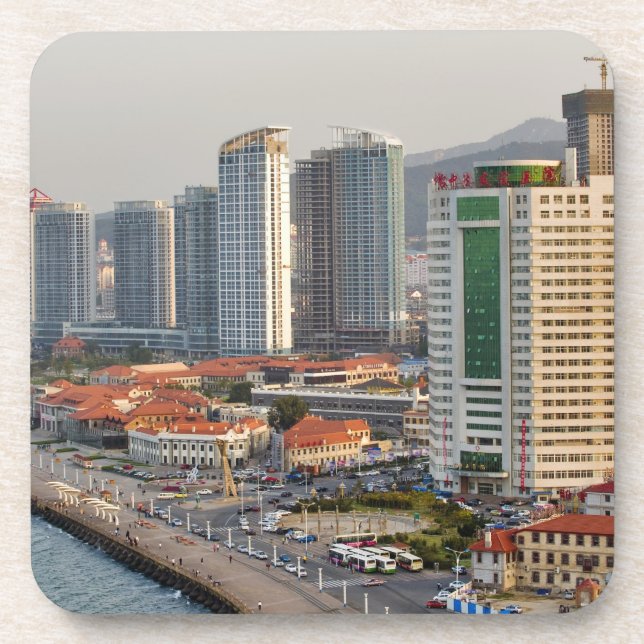 Posavasos Fachada de la ciudad de Yantai, Shandong (Frente)