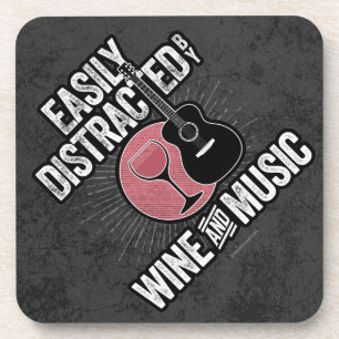 Posavasos Fácilmente distrado por el vino y la música