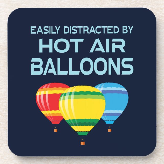 Posavasos Fácilmente Distraído Por Globos Aerostáticos (Frente)