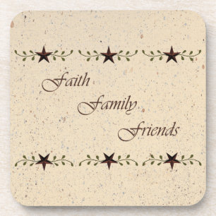 Posavasos Faith Family Friends Cork Coaster