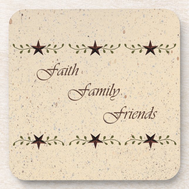 Posavasos Faith Family Friends Cork Coaster (Frente)