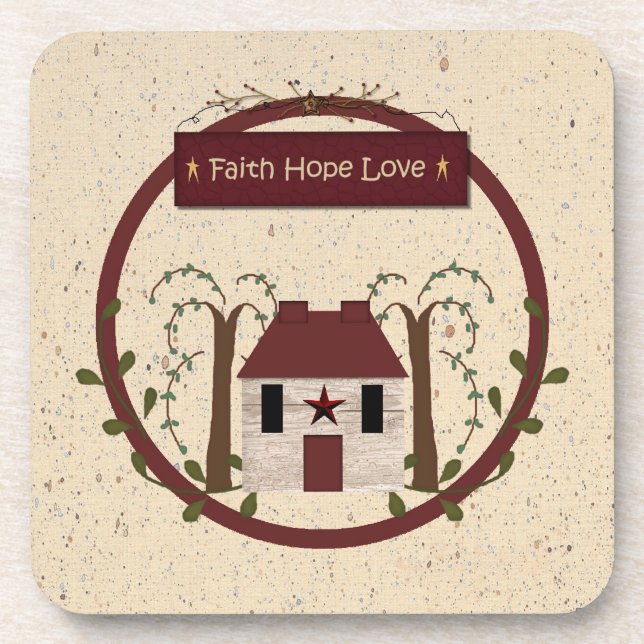 Posavasos Faith Hope Love Cork Coaster (Frente)