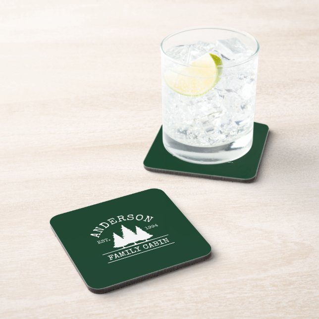 Posavasos Familia Cabina Nombre Bosque Verde (Lado Derecho)