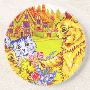 Posavasos Familia Cat en el Jardín