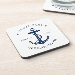 Posavasos Familia de ancla de barco náutico Crucero personal