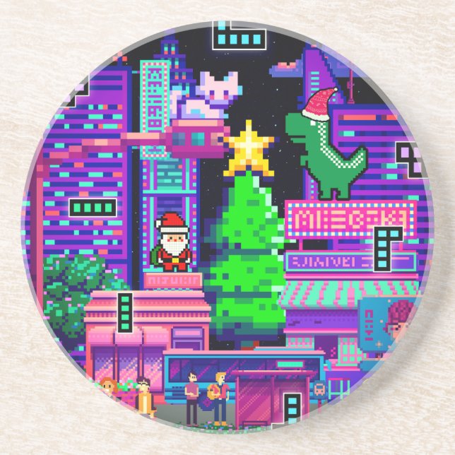 Posavasos Familia de navidades de la abuela Miktiez holidaym (Frente)