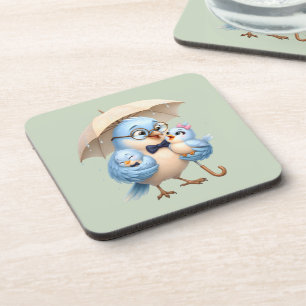 Posavasos Familia de Pájaro Padre Coaster Duro