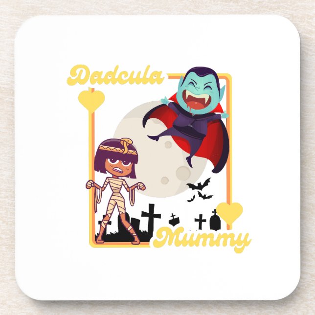 Posavasos Familia espeluznante de Halloween (Frente)