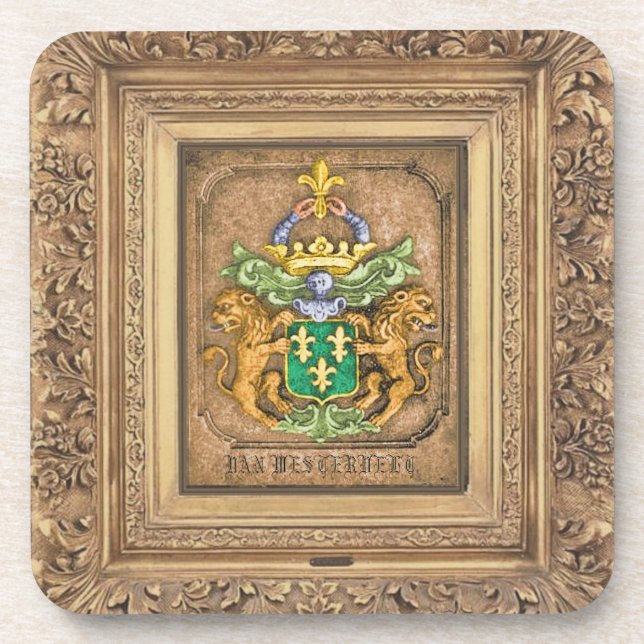 Posavasos Familia holandesa Van Westervelt Escudo de armas (Frente)