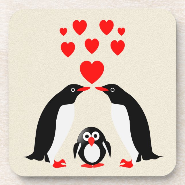 Posavasos Familia Penguins (Frente)