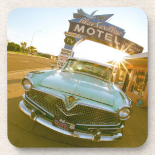 Posavasos Famoso motel Blue Swallow en la Ruta 66