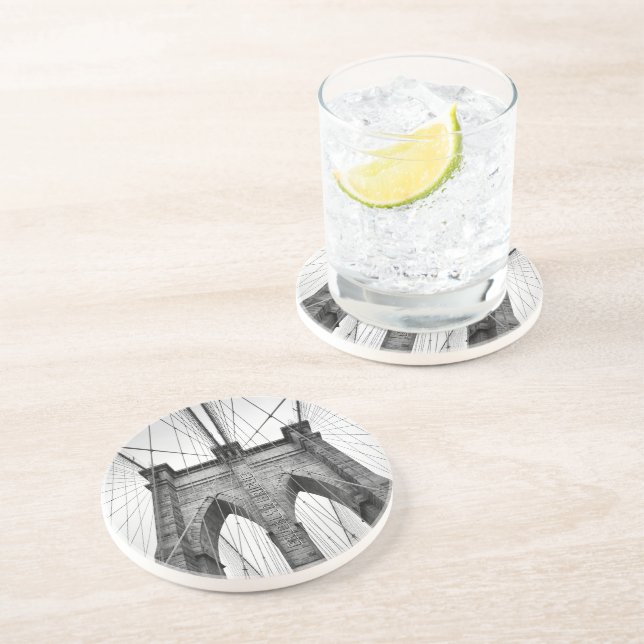 Posavasos Famoso puente de Brooklyn en Nueva York (Lado)