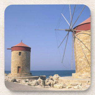 Posavasos Famosos molinos de viento de Rodas Grecia