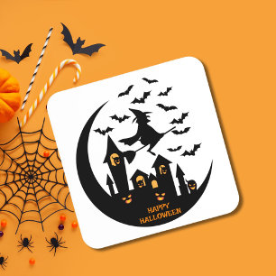 Posavasos Famosos murciélagos y brujas feliz Personalizado d