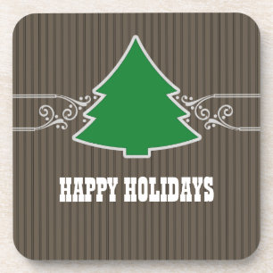 Posavasos Fancy Christmas Tree Swirls Coaster Set