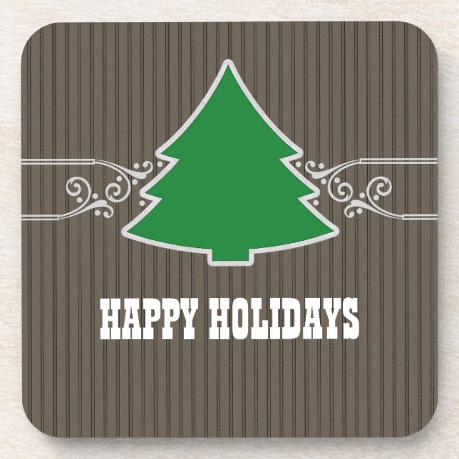 Posavasos Fancy Christmas Tree Swirls Coaster Set (Frente)