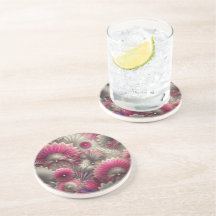 Fans de rosa y plateado Art Nouveau