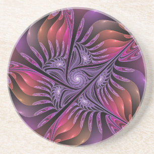 Posavasos Fantasía abstracta colorida y alucinante fractal p