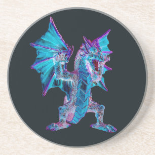 Posavasos Fantasía Blue Fire Dragon Sandstone Coaster