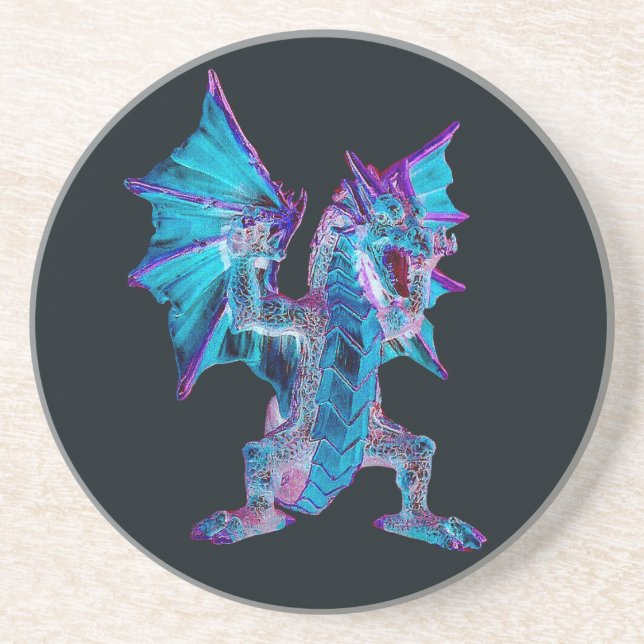 Posavasos Fantasía Blue Fire Dragon Sandstone Coaster (Frente)