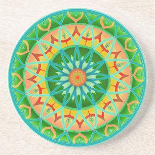 Posavasos Fantasía circular del práctico de costa en verde