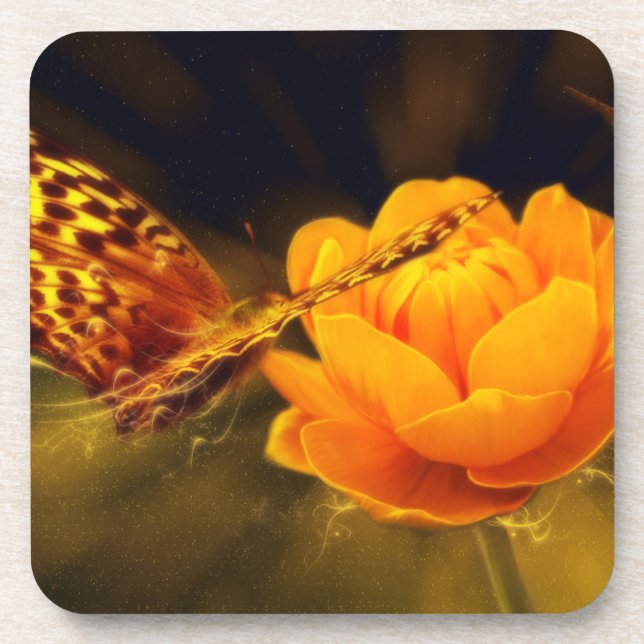 Posavasos Fantasía de mariposa (Frente)