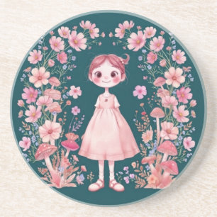 Posavasos Fantasia Floral Redonda Niña Caprichosa y Linda