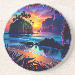 Posavasos Fantasía Playa Tropical Tres