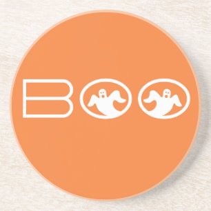 Posavasos Fantasma de Boo Halloween, Naranja y blanco