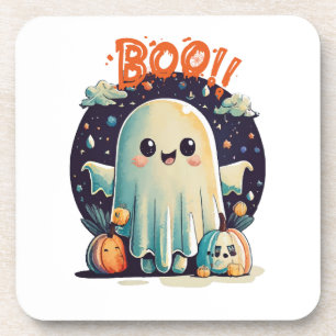Posavasos Fantasma divertido de Halloween en la galaxia