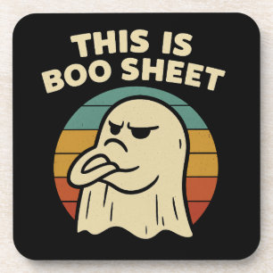 Posavasos Fantasma Divertido "Esto Es Hoja de Boo" Retro Hal