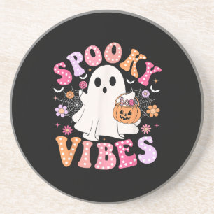 Posavasos Fantasma Fantasma Retro Groovy Halloween