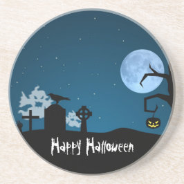 Posavasos Fantasmas de Halloween en el cementerio