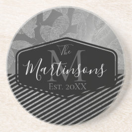 Posavasos Fantasmas de moda con familia de monogramos de ray