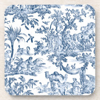 Fantasy Mythical Creatures Vintage Toile-Blue
