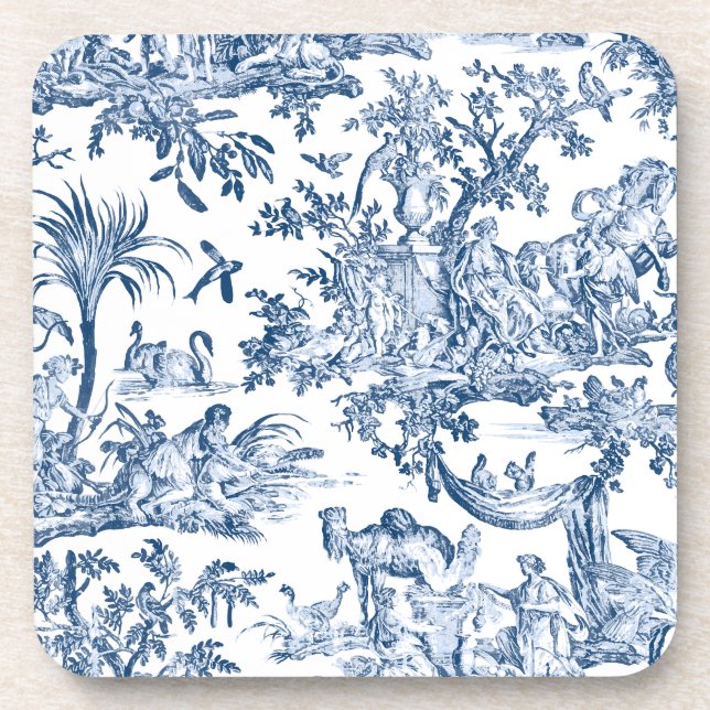 Posavasos Fantasy Mythical Creatures Vintage Toile-Blue (Frente)