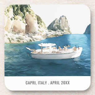 Posavasos Faraglioni Rocks Capri Italia Watercolor Travel