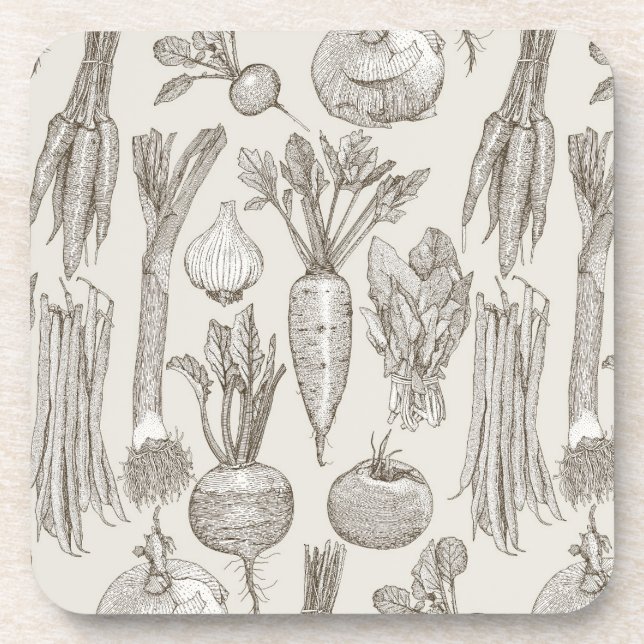 Posavasos farmer's market vegetables tea strong white (Frente)