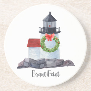 Posavasos Faro de Brant Pt en Nantucket Coaster de arenisca 